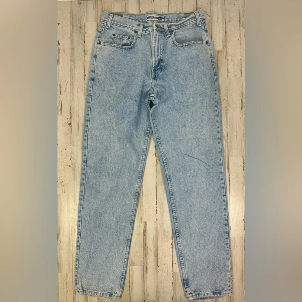 VTG 90s GAP Jeans Easy Fit USA Made Mens 34x34 Medium Wash Straight High Waist - Picture 2 of 12